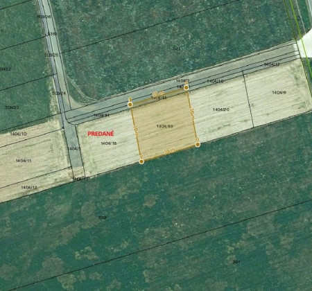 POZEMOK na výstavbu RD 894 m², HANKOVCE